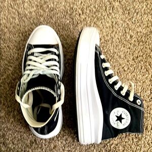 Converse Woman’s Size 8.5  High-Top Sneakers - Black and White (Chucks)